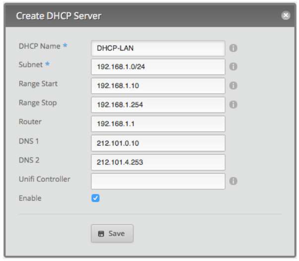 Create DHCP Server